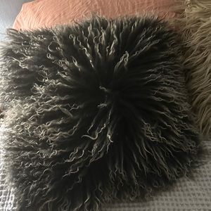 Overland Black Fur Pillow